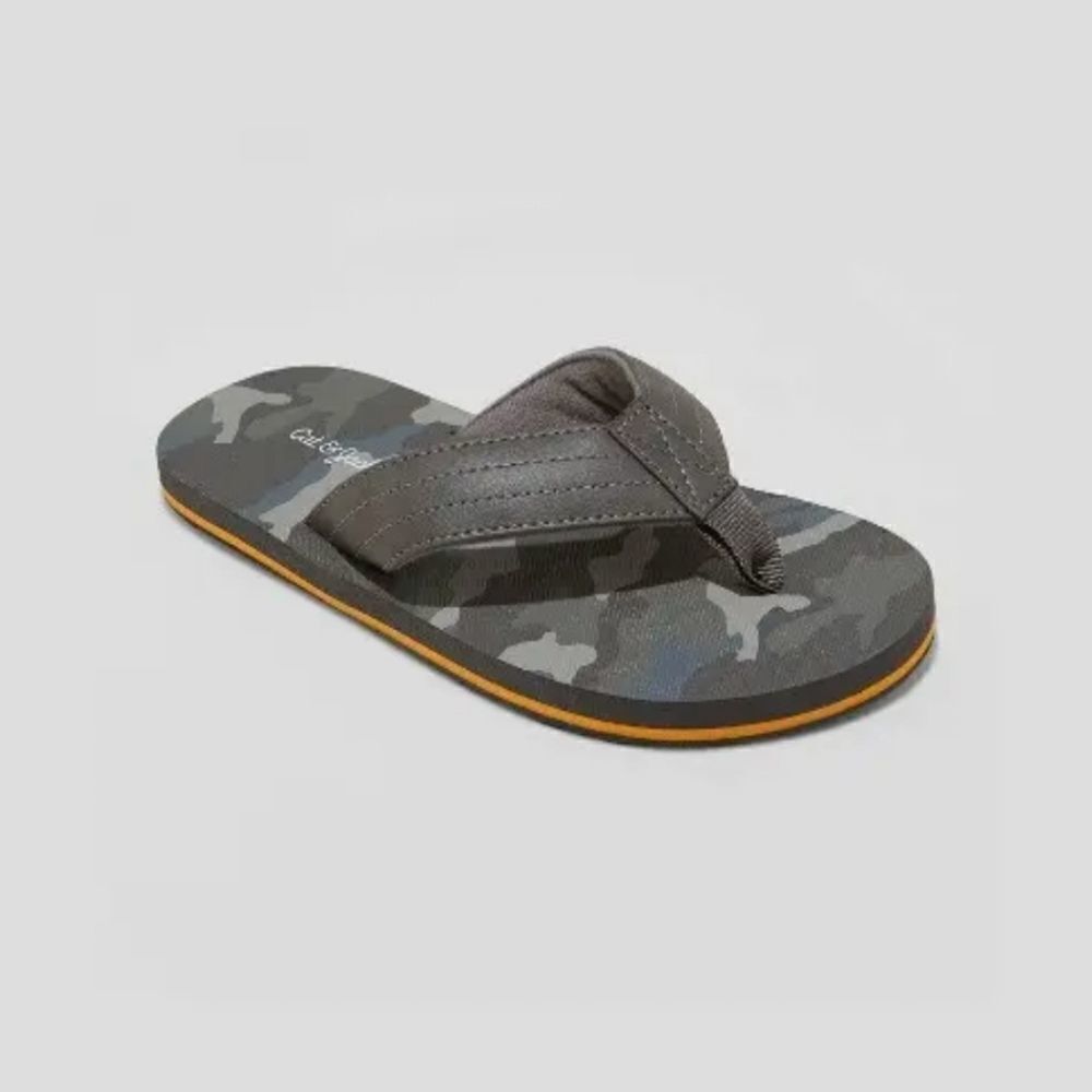 Cat & Jack Boys' Slip-On Krew Sandals Gray & Blue Camo